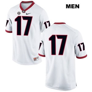 Men's Georgia Bulldogs NCAA #17 Matthew Downing Nike Stitched White Authentic No Name College Football Jersey MOV0554SO